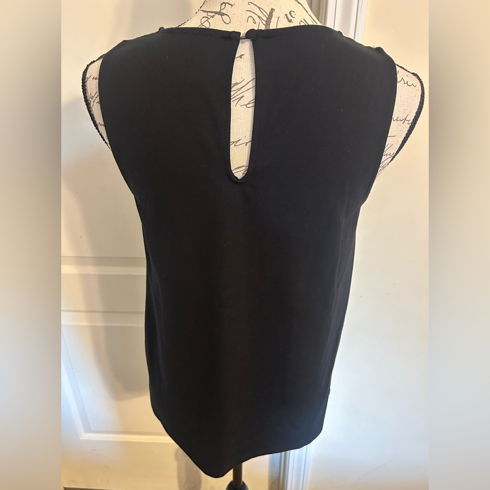 Anthropologie Black Embroidered Floral Top - Picture 4 of 4